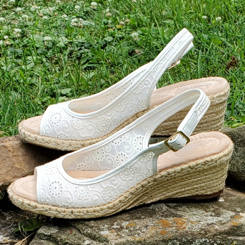 Lands End Wedge Sandal sz 7B